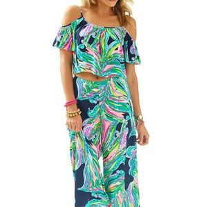 Lilly pulitzer posy crop and gaucho set size 6